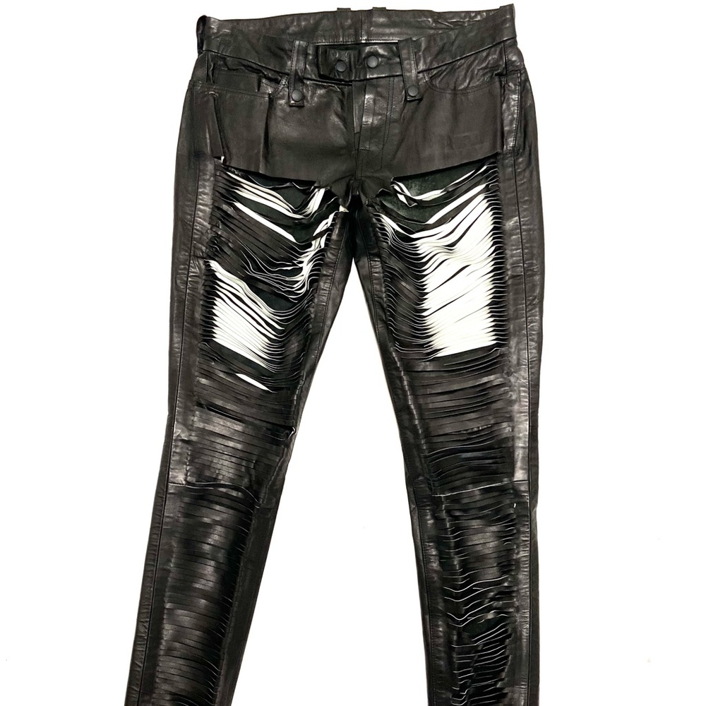 Unravel project black leather pants.